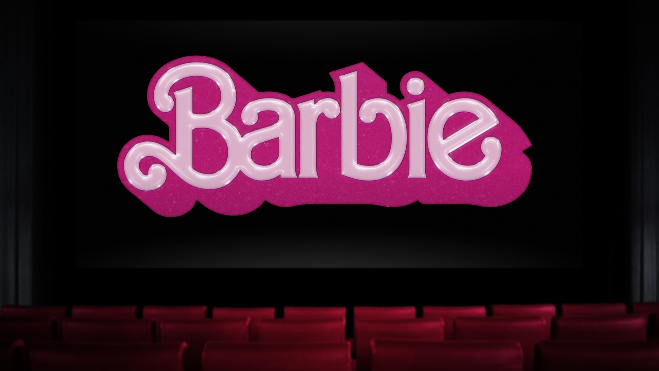 Movie theatre featuring the barbie movie
